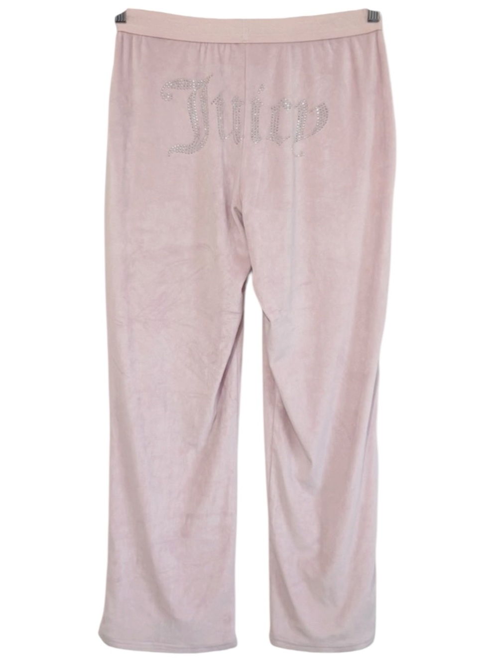 JUICY COUTURE Velour Track Pants Blush Pink Rhinestone Logo Y2K Sweatpants M